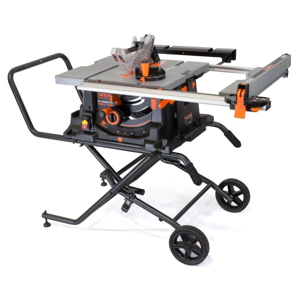 15 Amp 10 in. Jobsite Table Saw with Rolling Stand