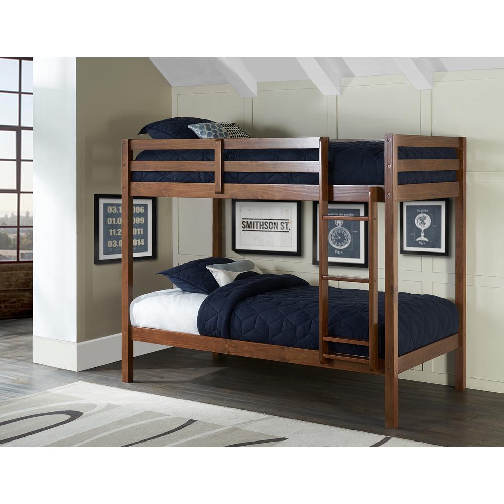 Hilale Furniture Caspian Walnut Twin Over Bunk Bed 2178 021 Caspian Walnut Twin Over Bunk Bed