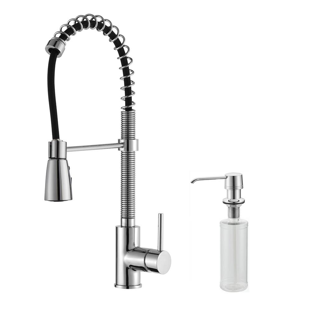 Kraus Commercial Style Single Handle Pull Down Kitchen Faucet With Kraus Commercial Style Single Handle