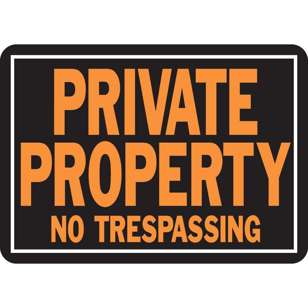 HY-KO 10 in. x 14 in. Aluminum Private Property No Trespassing Sign-848 ...