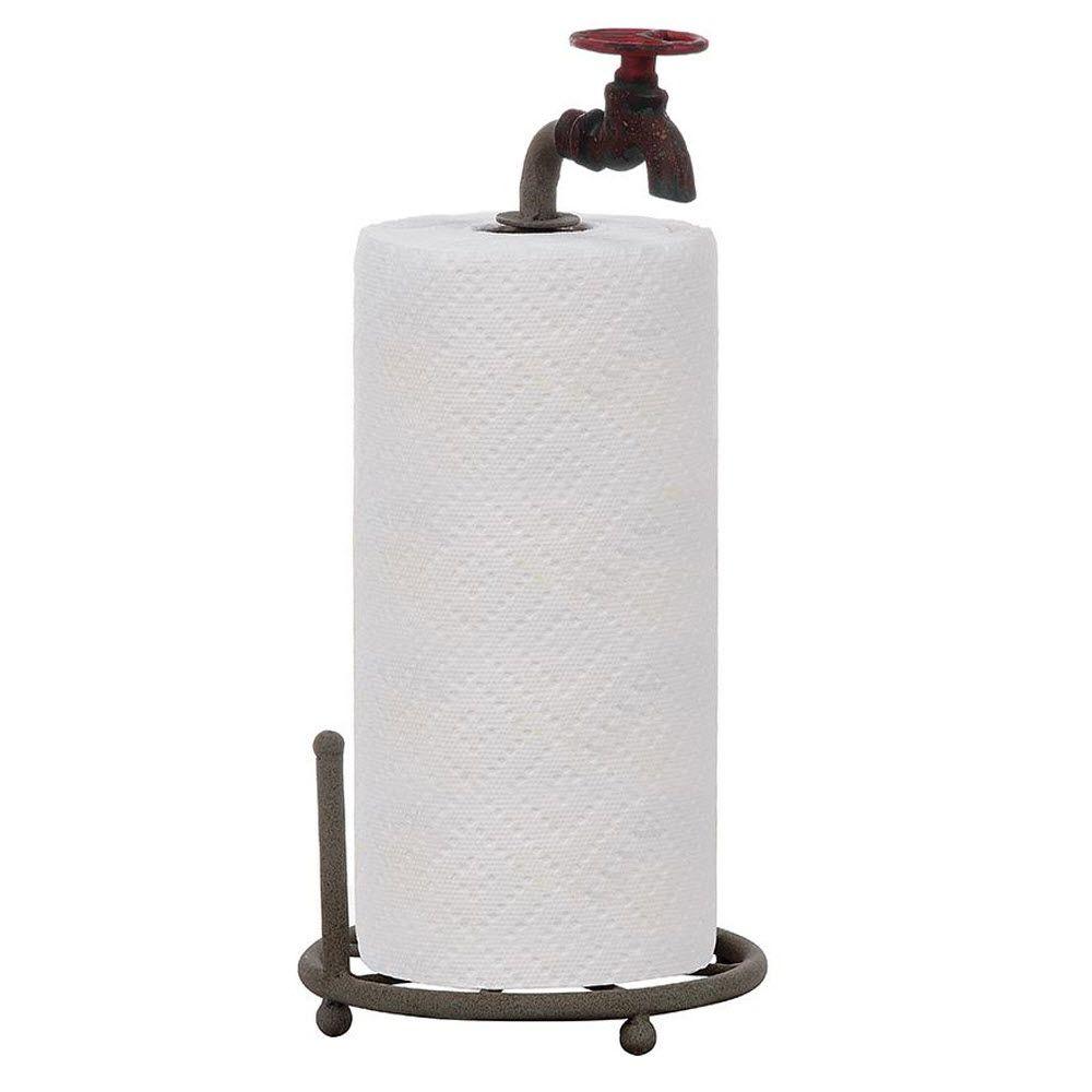 Black Pipe Vintage Rustic Paper Towel Holders for Your Kitchen Countertop Decor Farmhouse Industrial Paper Towel Holder