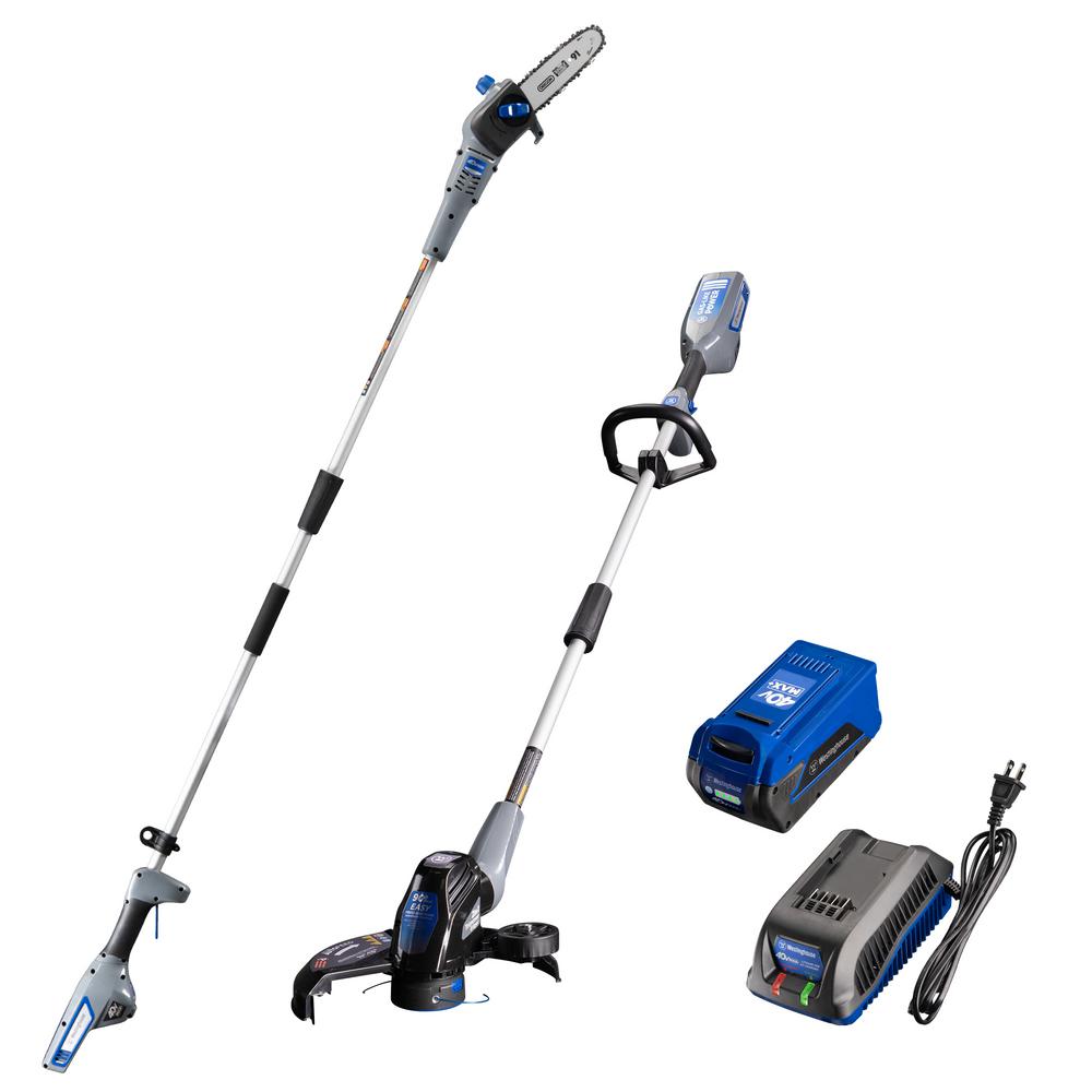 Westinghouse 40Volt Cordless String Trimmer and Pole Saw Combo Kit (2Tools) 2.0 Ah Battery and