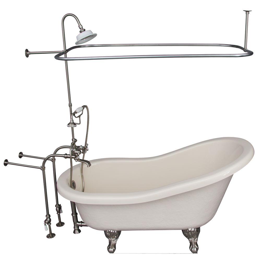 Barclay Products 5 ft. Acrylic Ball and Claw Feet Slipper Tub in Bisque ...