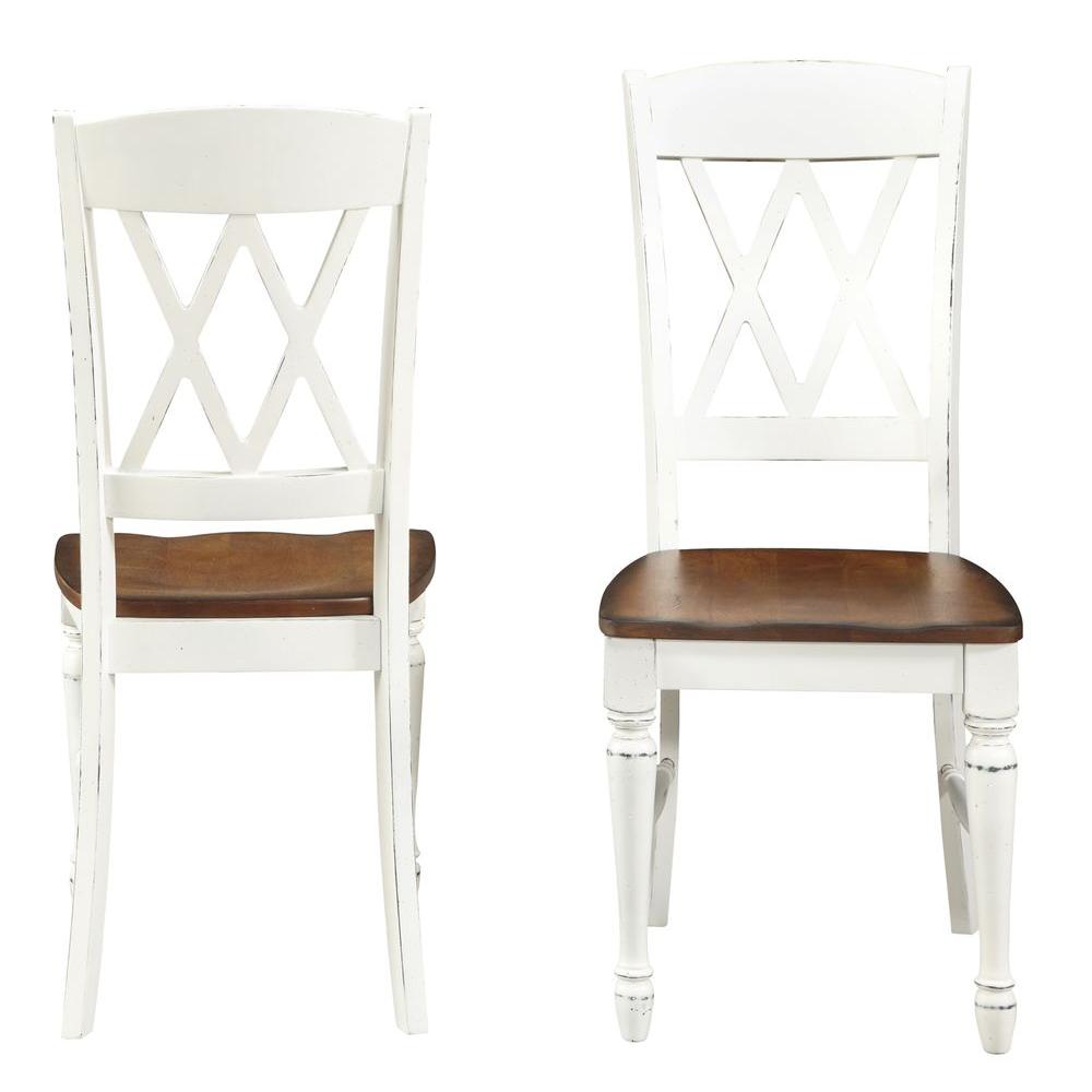 Classic Dining Chair Home Styles Chairs Kitchen Rubbed White Wood Double X Back Dining Chair Set Of 2