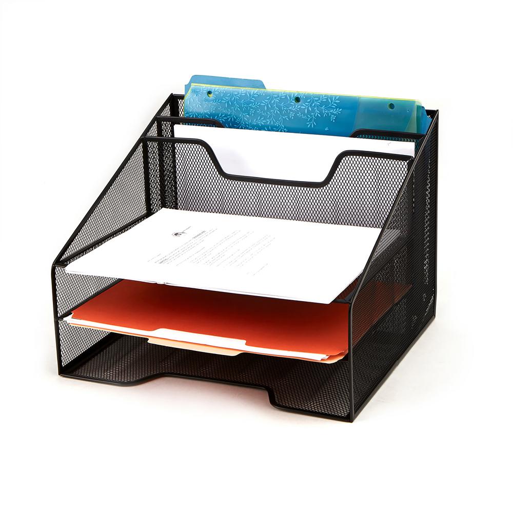 Mind Reader 5 Tray Desk Organizer With Layers For Folders Papers