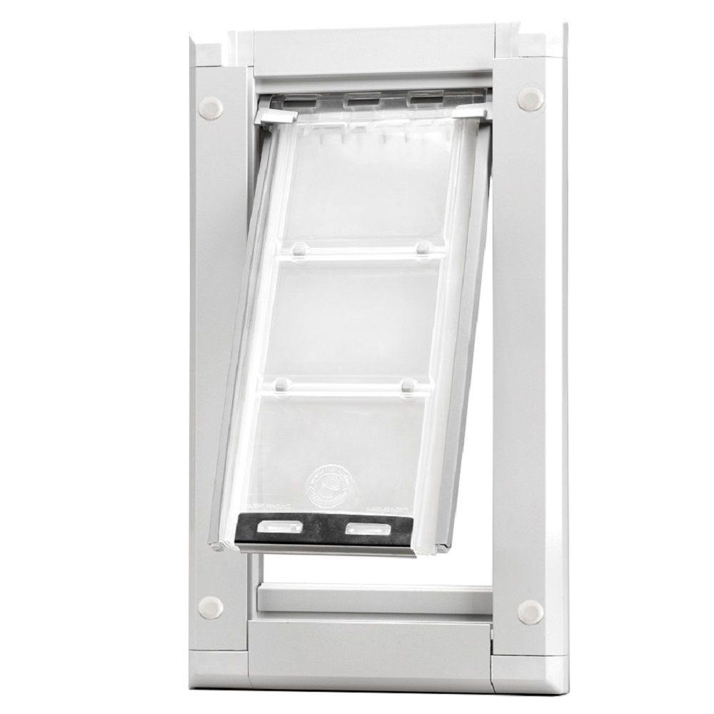 Endura Flap 18 In X 10 In Large For Walls Endura Flap Pet Door With White Aluminum Frame