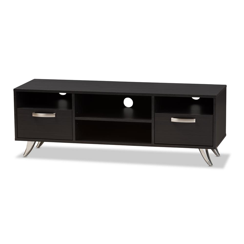 Baxton Studio Warwick Dark Brown 2 Drawer Tv Stand 28862 8013 Hd