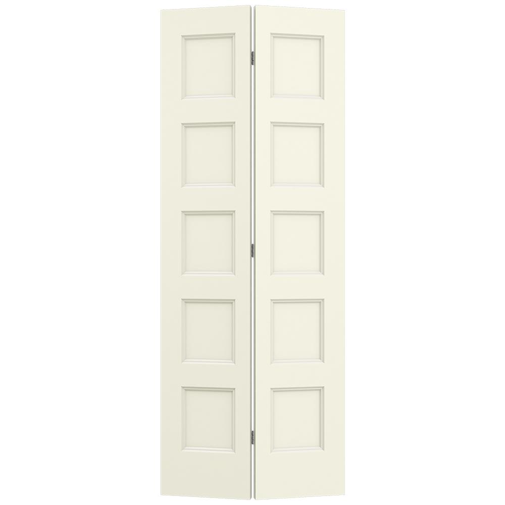 30 In X 80 In Conmore French Vanilla Paint Smooth Hollow Core Molded Composite Interior Closet Bi Fold Door