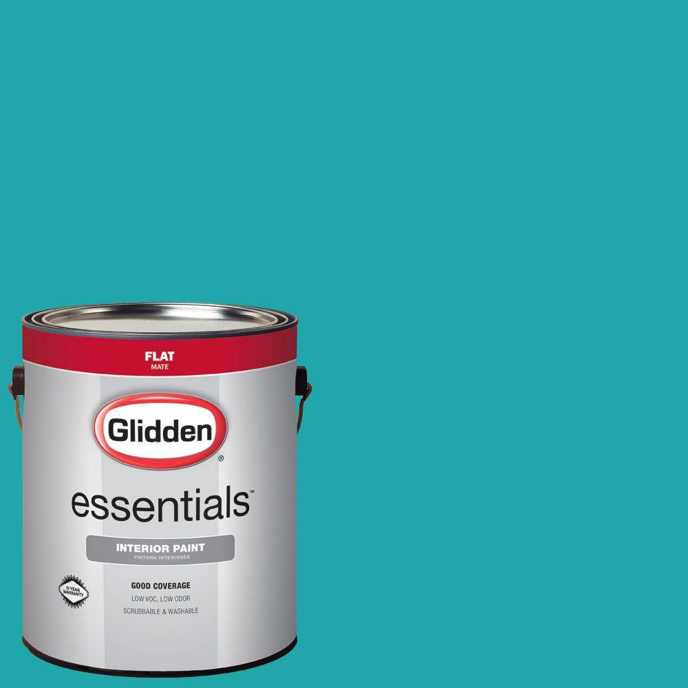Glidden Essentials 1 Gal Hdgb14 Marine Blue Flat Interior Paint