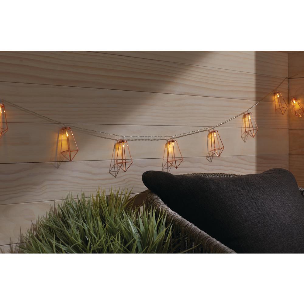 Hampton Bay Indoor/Outdoor 15.4 ft. 10Light Brown Battery Powered BellShaped Integrated LED
