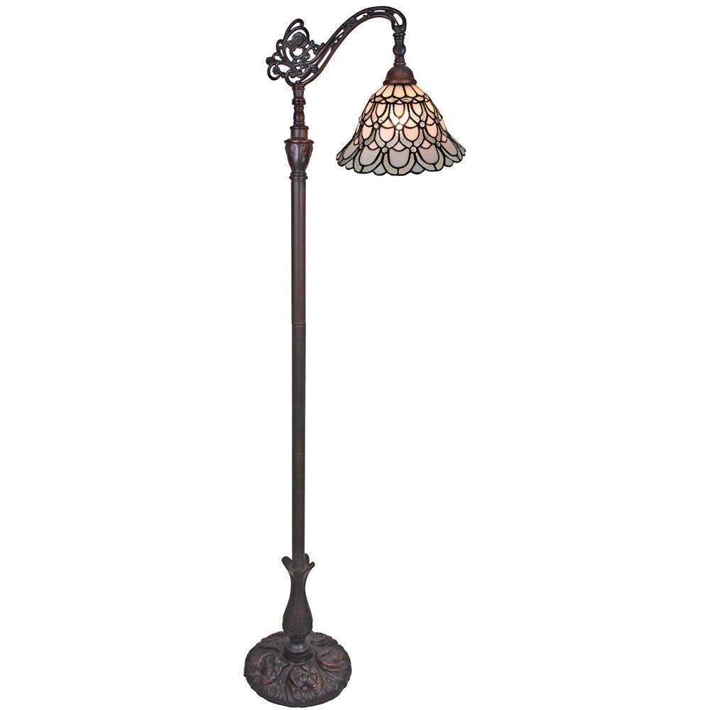 Amora Lighting 62 in. Tiffany Style Floor Lamp with Adjustable Shade