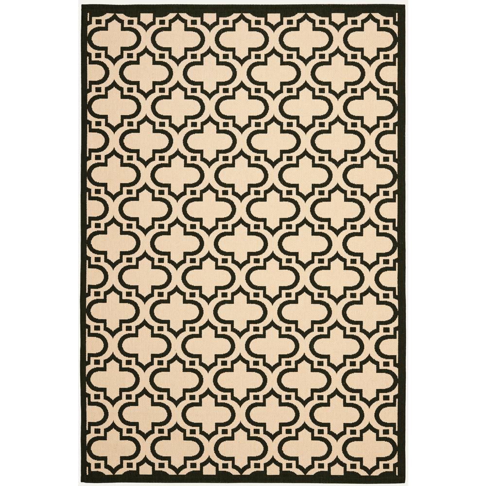 Safavieh Courtyard Cream Black 8 Ft X 10 Indoor Outdoor Rectangle Area Rug