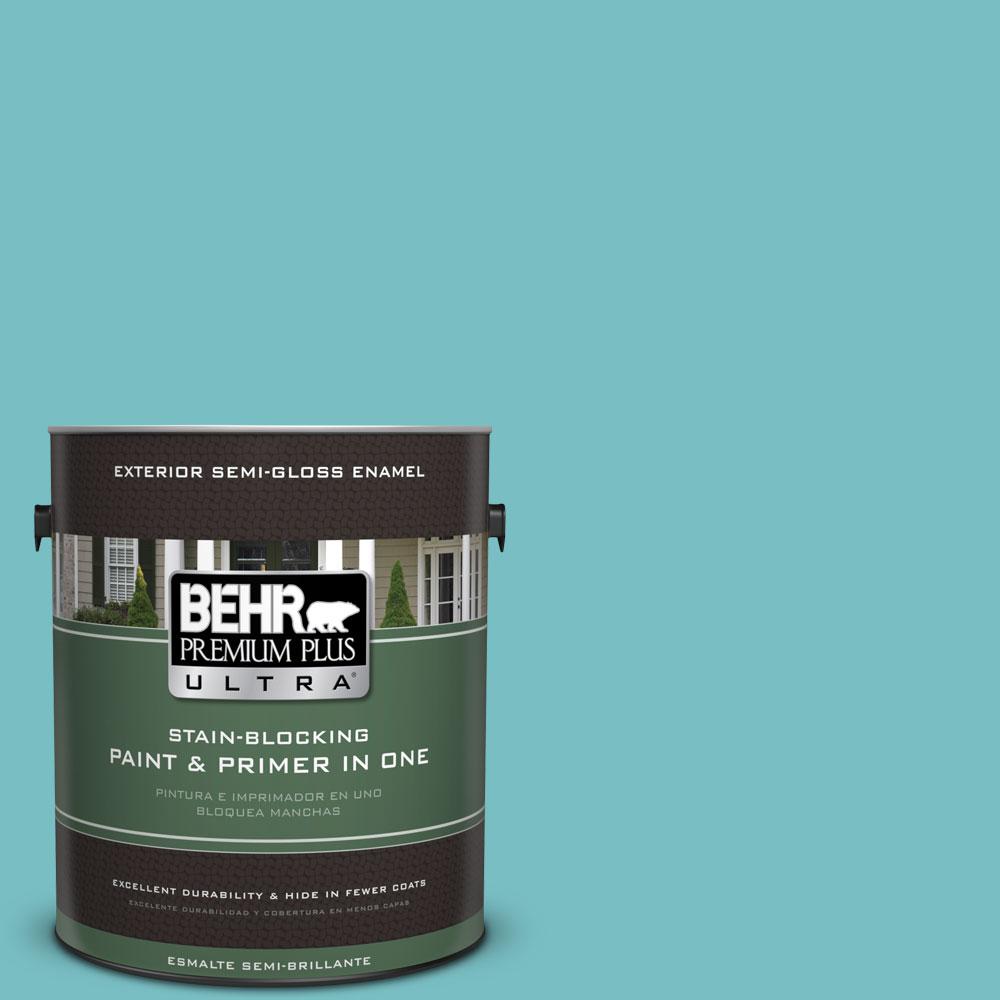 BEHR Premium Plus Ultra 1gal. M4604 Pure Turquoise Semi