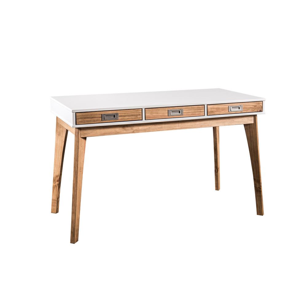 USL Pearce White and Natural Maple Small Office Desk SK19187AR1-MW ...