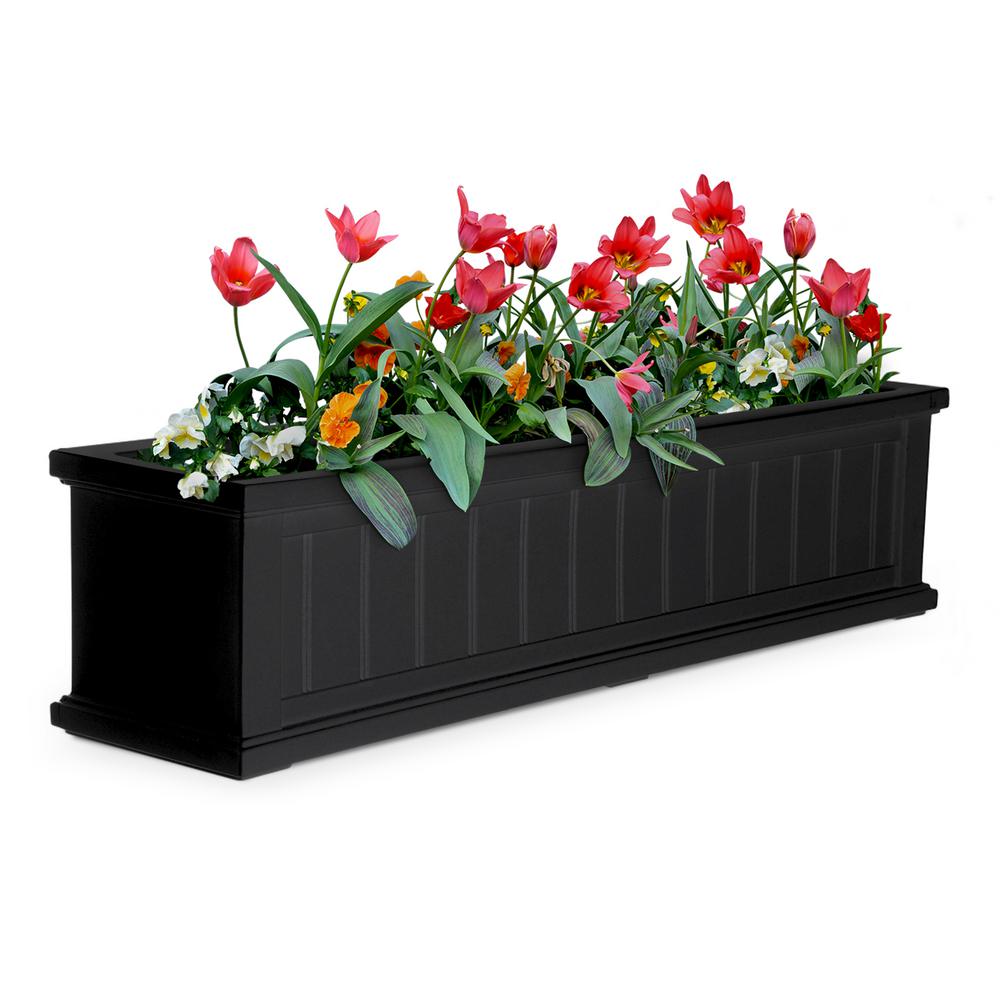 Mayne 48 in. x 11.5 in. Black Plastic Window Box4831B The Home Depot