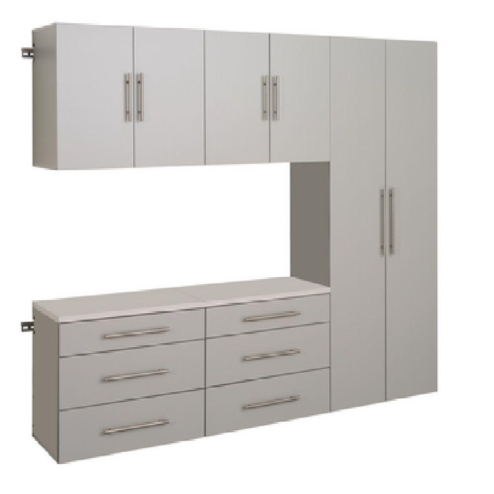 Best Rated Embly Required Garage Cabinets Storage Systems Compare Hangups 72 In H X 90 W Light Gray Storage Cabinet Set