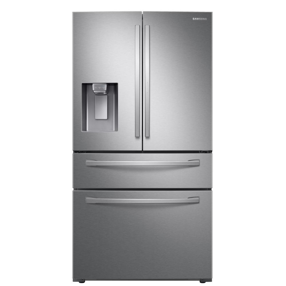 Samsung 22.4 cu. Ft. Food Showcase 4-Door French Door Refrigerator in Fingerprint Resistant Stainless Steel, Counter Depth