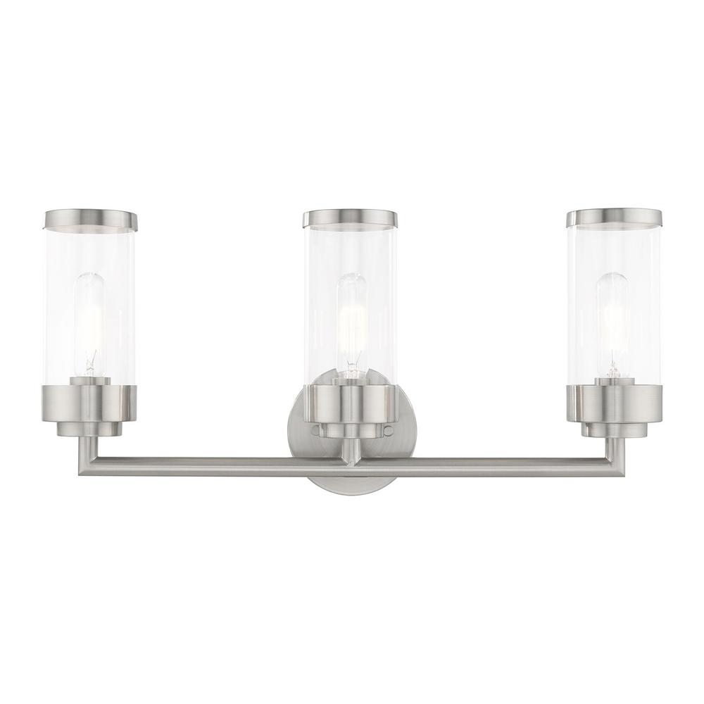 Livex Lighting Hillcrest 5.125 in 3Light Brushed Nickel VanityLight