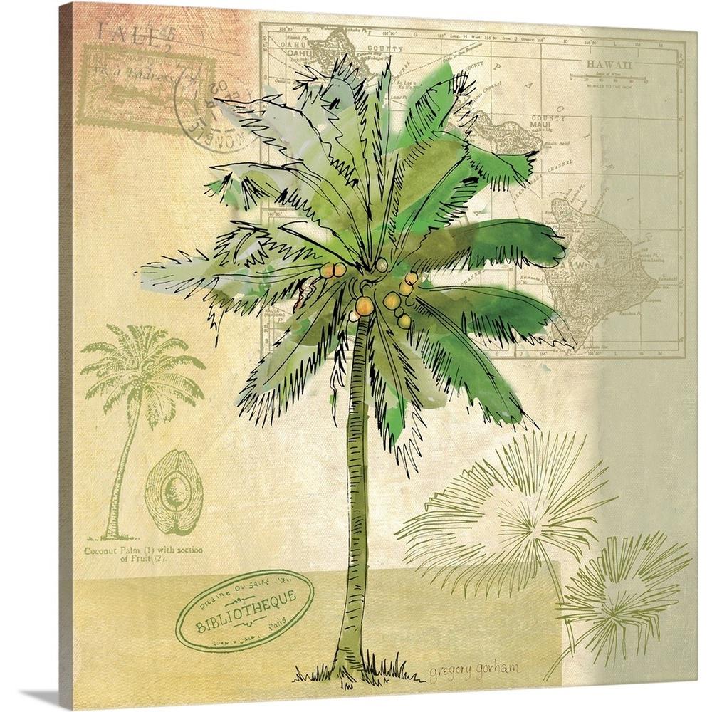 Greatbigcanvas Oasis Palm Tree By Gregory Gorham Canvas Wall