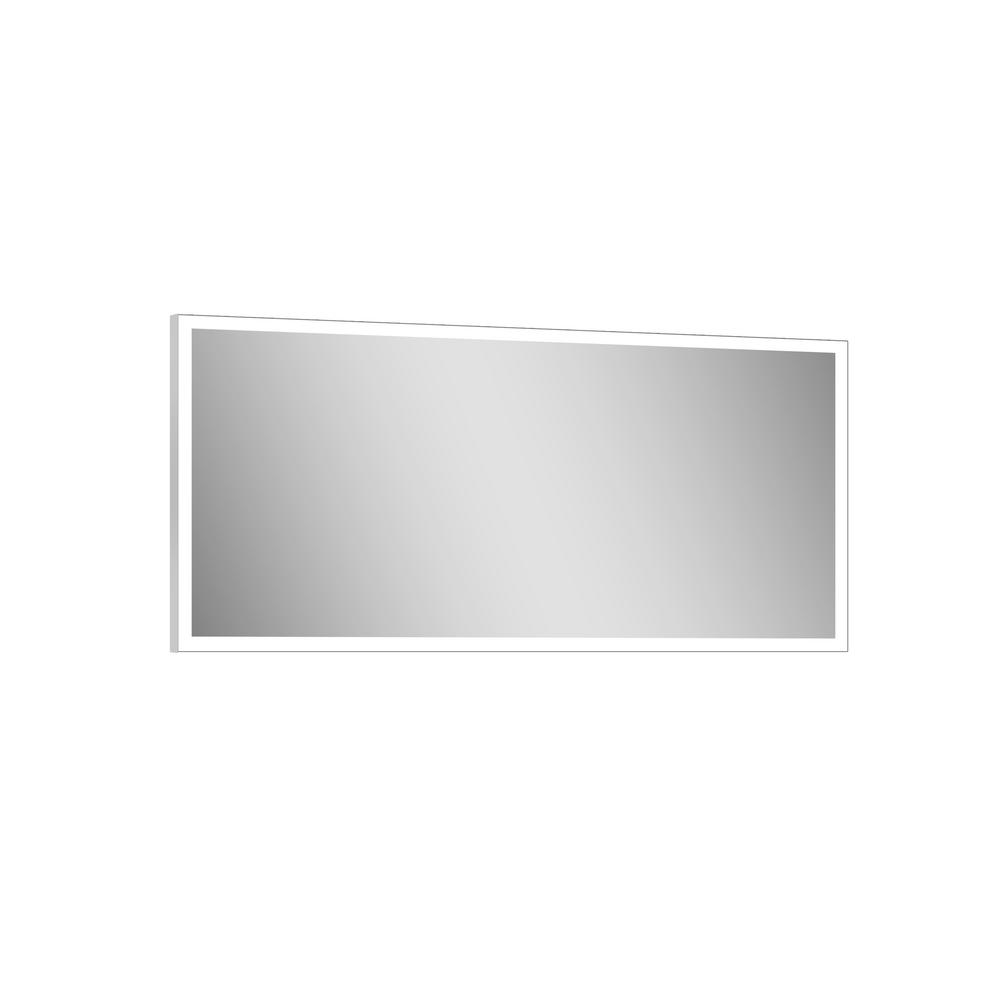 mirror bathroom mirrors frameless rectangular lighted led impressions aluminum bath lowes depot vanity