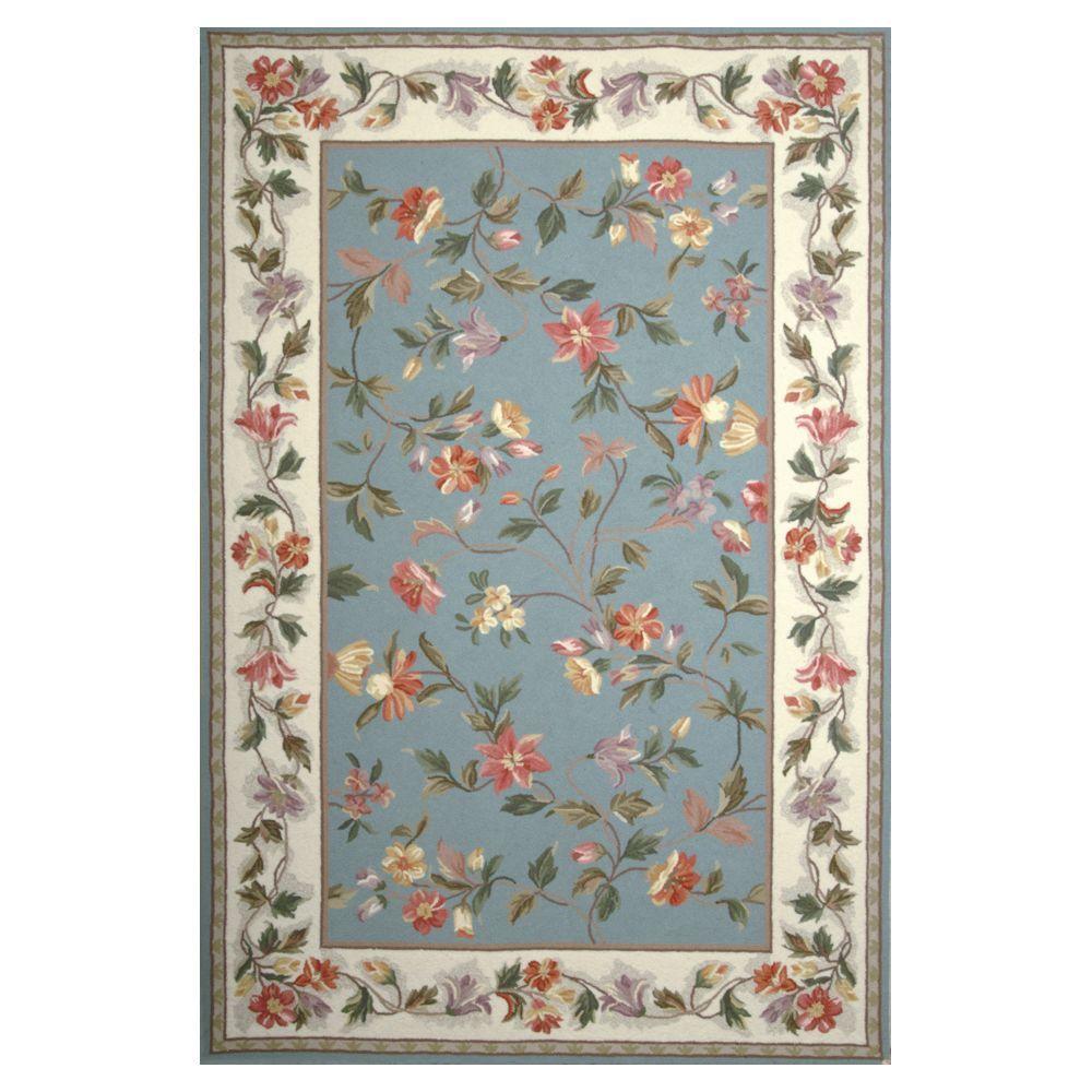Kas Rugs Morning Vines Slate/Blue 8 ft. x 10 ft. 6 in. Area Rug