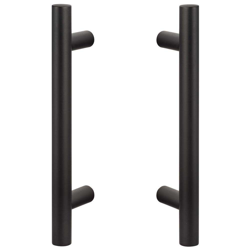 Sure Loc Hardware 12in Flat Black Sliding Door Modern Double Sided