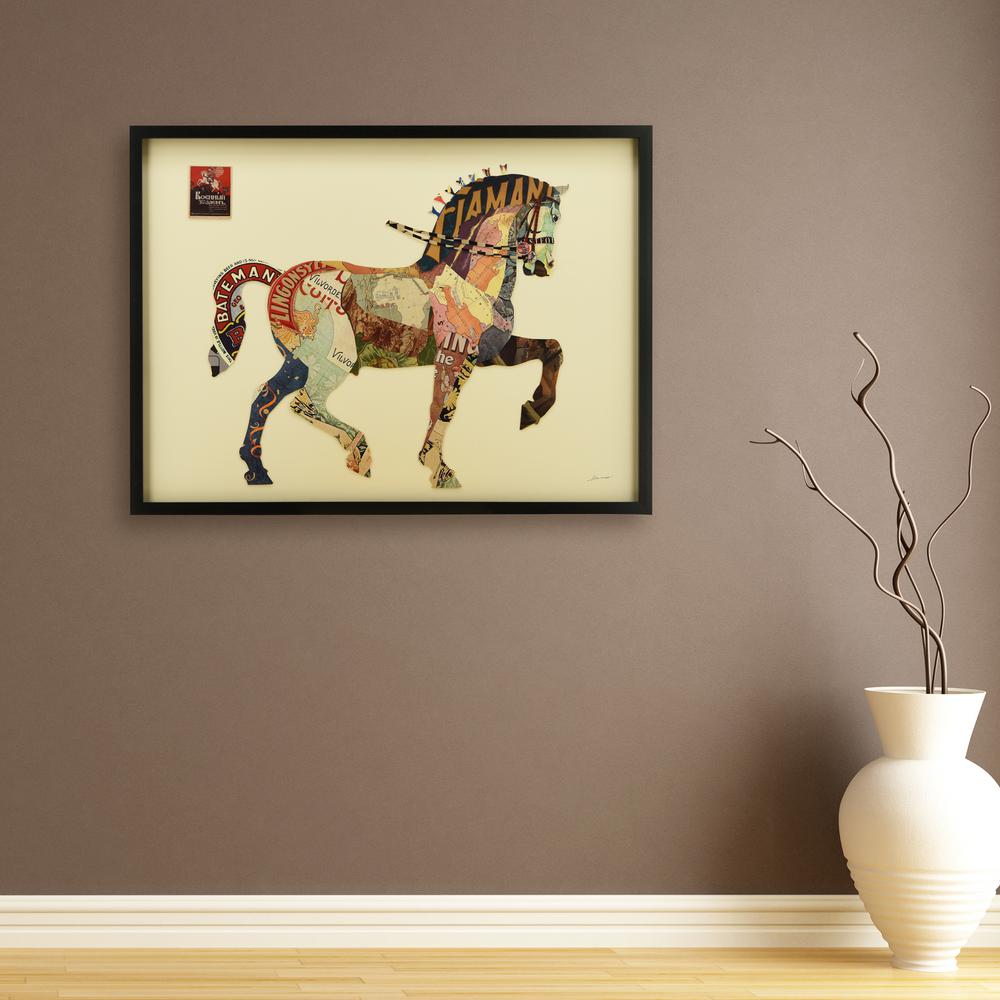 30 In X 40 Carousel Horse Hand Made Art Collage By Alex Zeng Carousel Horse Hand Made Art Collage By