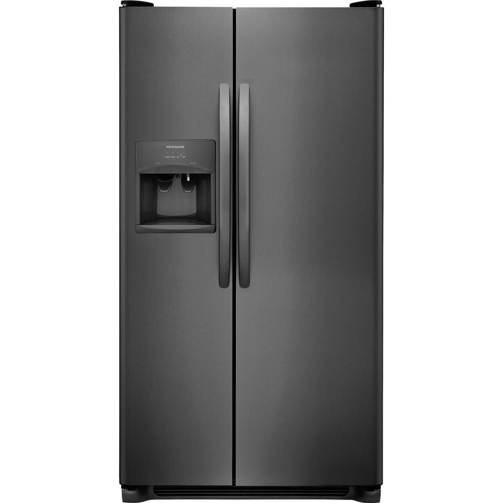 Frigidaire 22.1 cu. ft. Side by Side Refrigerator in Black Stainless Stainless Steel Refrigerator With Black Sides