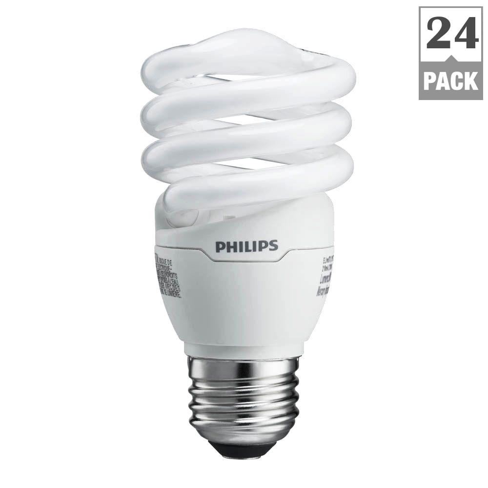 Philips 60 Watt Equivalent T2 Spiral Cfl Light Bulb Soft White 24 Philips 60 Watt Equivalent T2 Spiral Cfl Light Bulb Soft White 24 Pack
