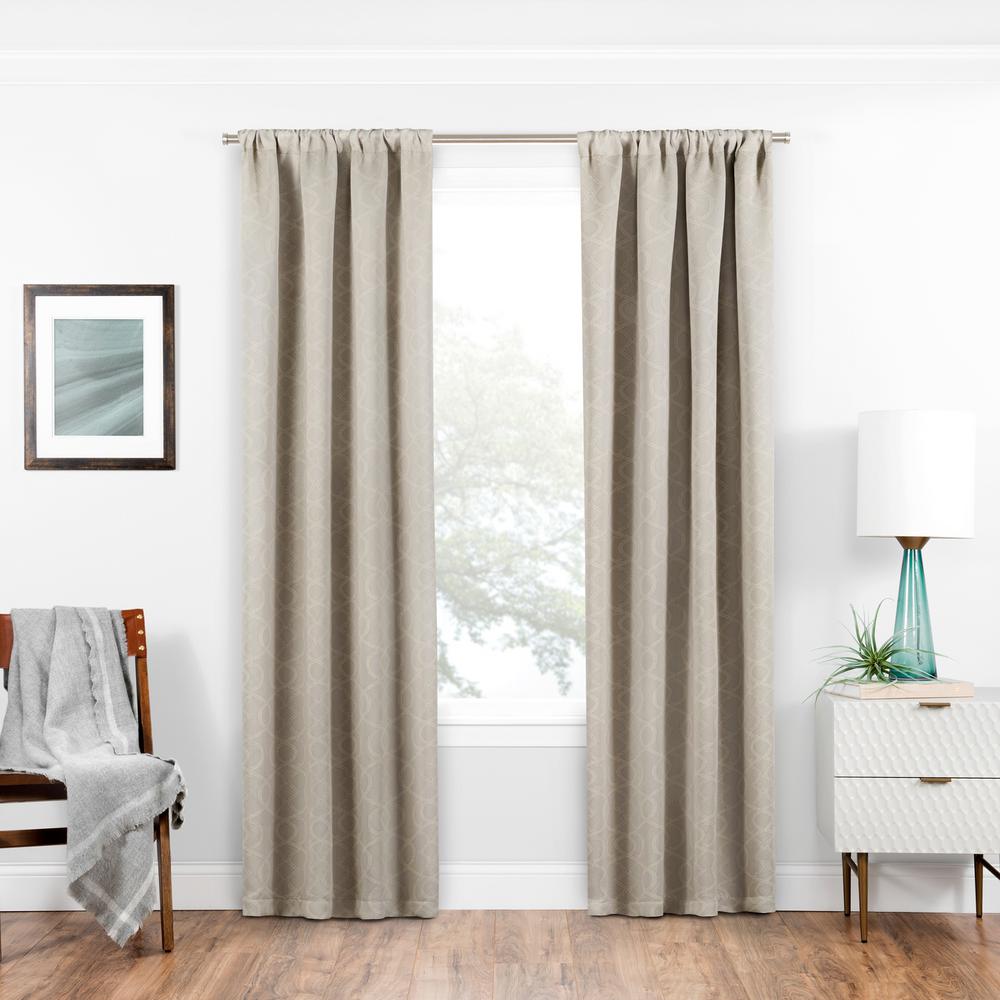 Home Decorators Collection Sheer White Semi Rod Pocket Curtain Blackout Isanti 84 In L Ecru Rod Pocket Curtain