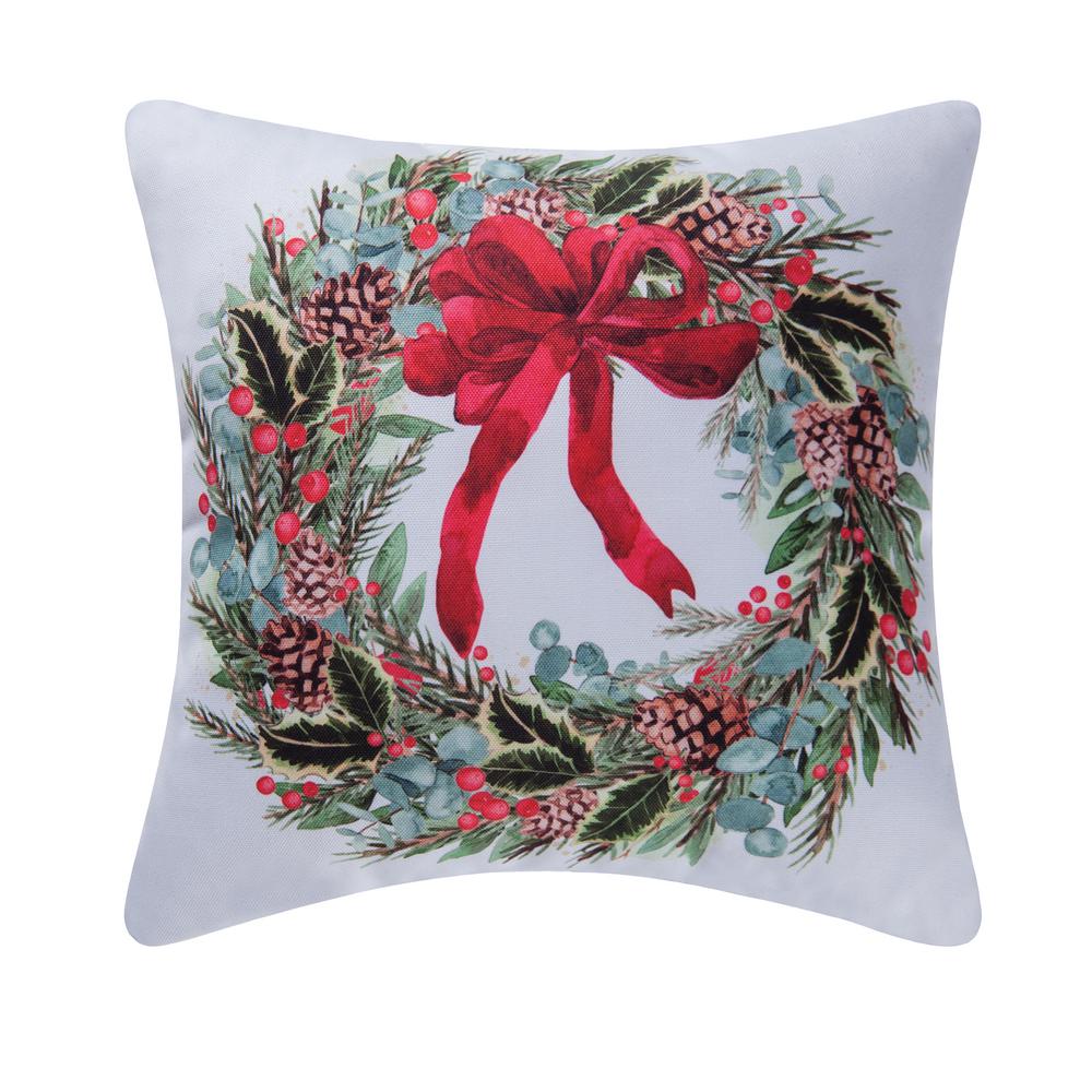C F Home White Holly Berry Wreath Indoor Outdoor 18 In X C F Home White Holly Berry Wreath