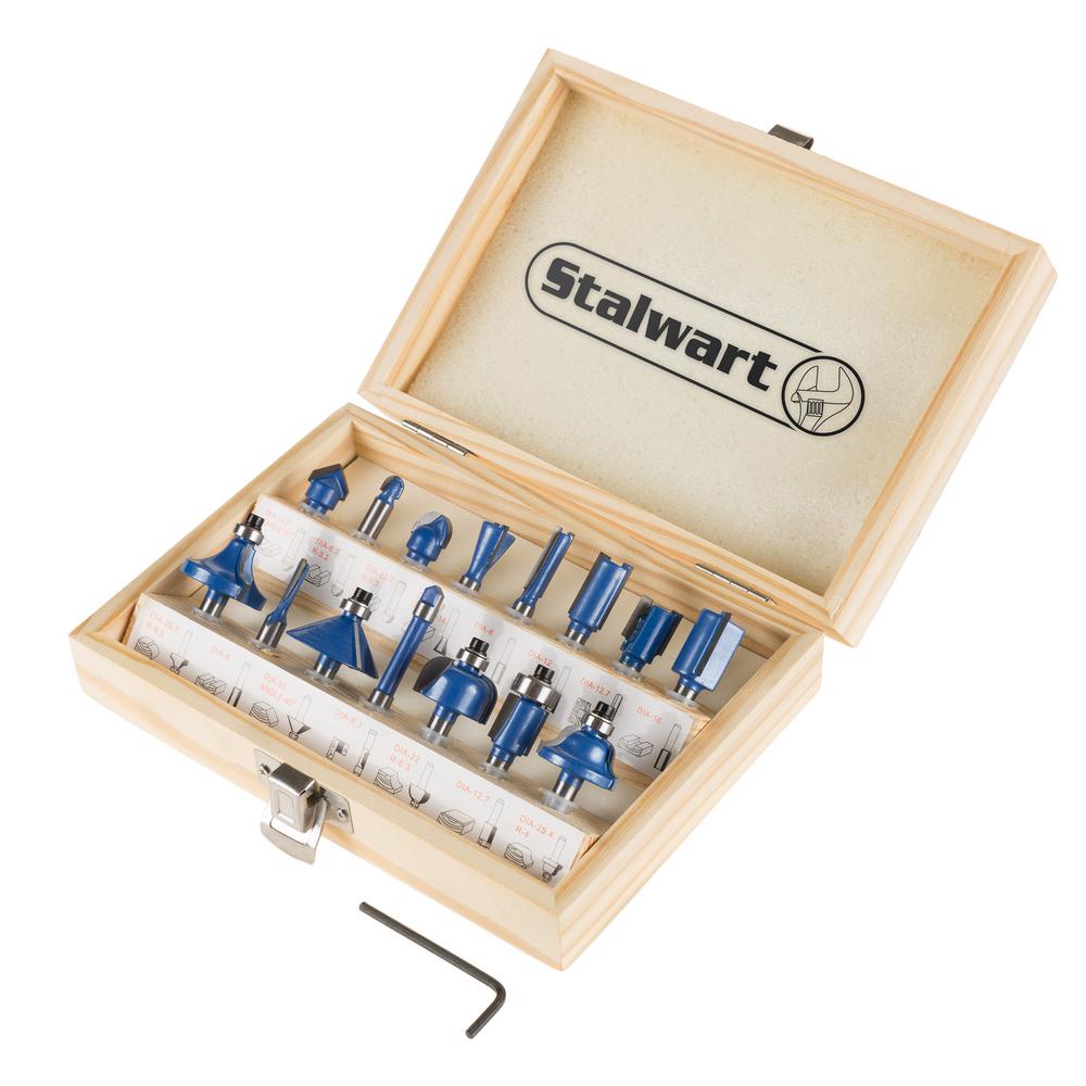 Stalwart Carbide Tipped Router Bit Set (15-Piece) by Stalwart