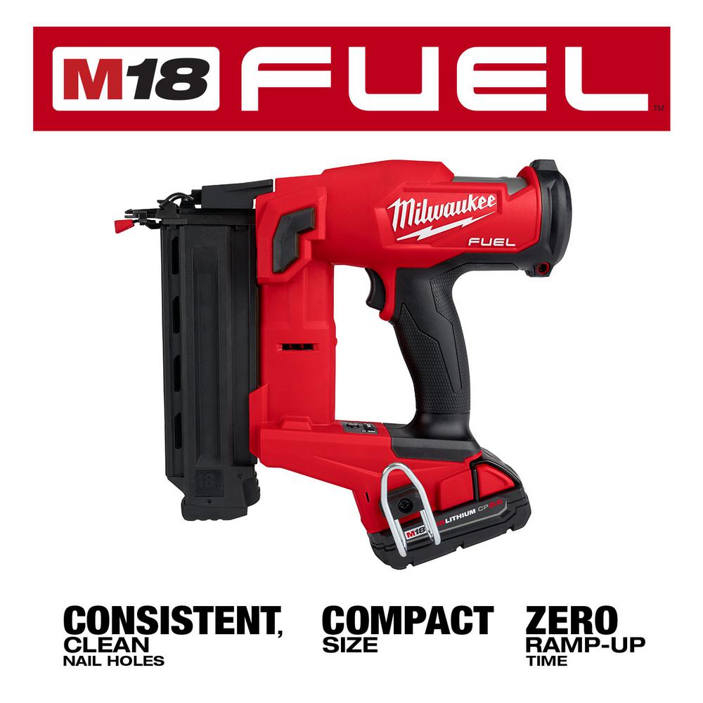 Milwaukee M18 FUEL 18V Brushless Cordless Gen II 18Gauge Brad Nailer