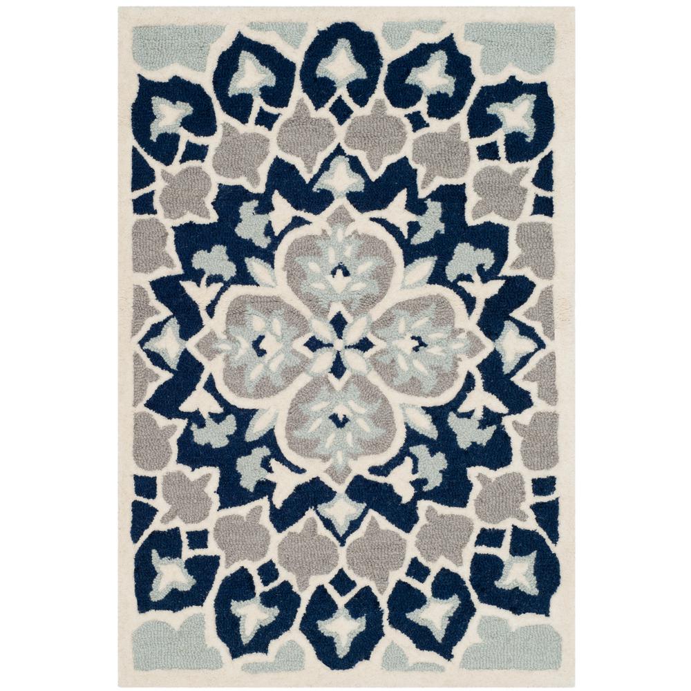 Safavieh Bellagio Navy Blue Ivory 2 Ft X 3 Area Rug
