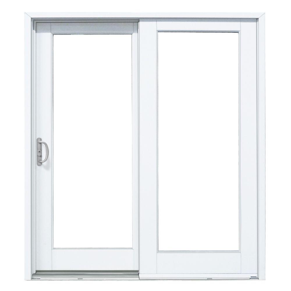 Mp Doors 60 In X 80 In Smooth White Left Hand Composite Sliding Patio Door