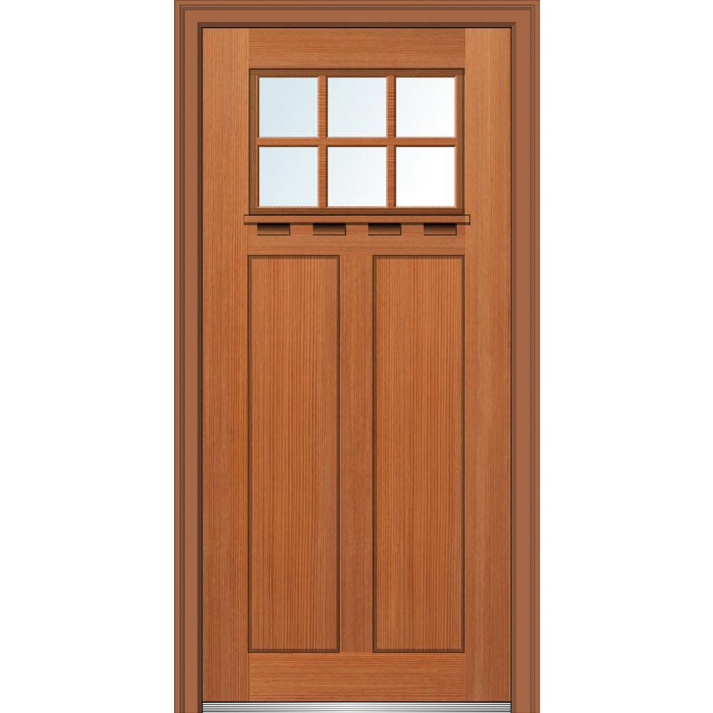 MMI Door 36 in. x 80 in. Craftsman LowE Glass LeftHand 2Panel 6Lite