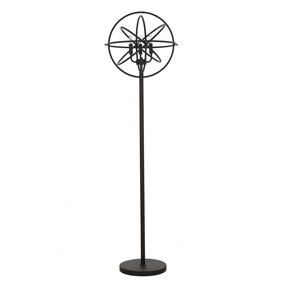 Cresswell 60 In Black Industrial Chandelier Floor Lamp With Led Bulb Included