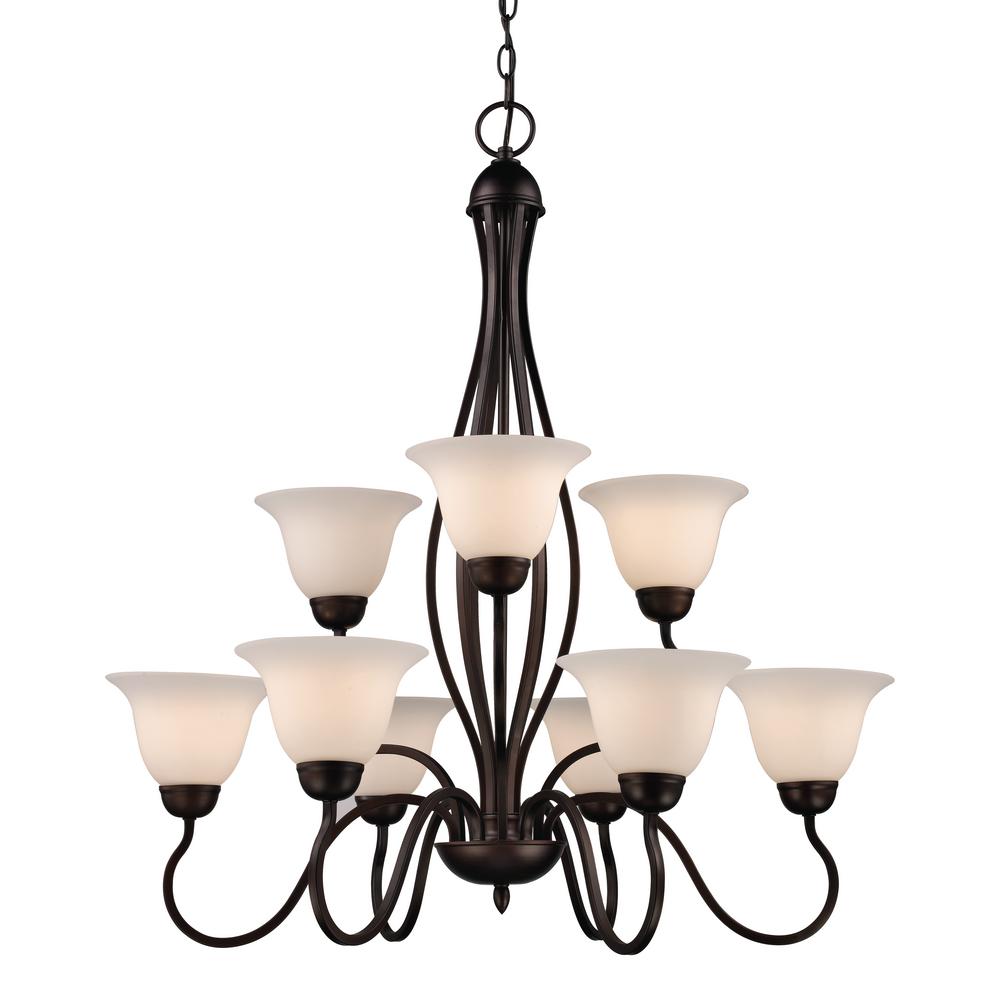 Bel Air Lighting Glasswood 9 Light Rubbed Oil Bronze Chandelier 8169 Bel Air Lighting Glasswood 9 Light Rubbed Oil Bronze Chandelier