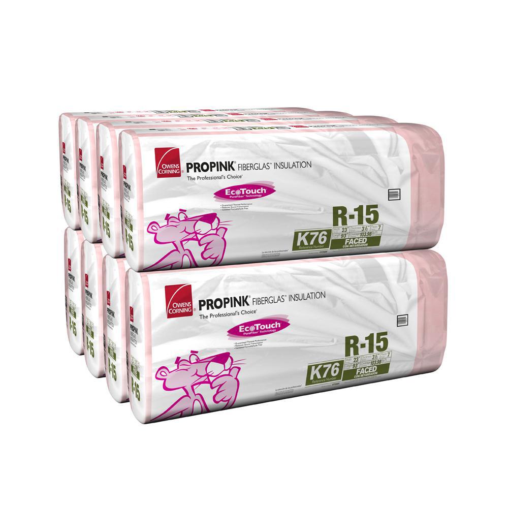 Owens Corning R15 Kraft Faced Fiberglass Insulation Batts 23 in. x 93