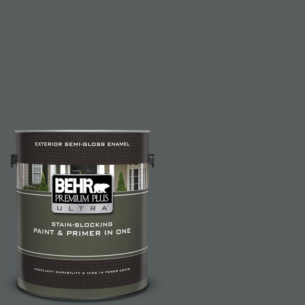 BEHR Premium Plus Ultra 1 gal. #N500-6 Graphic Charcoal Semi-Gloss ...