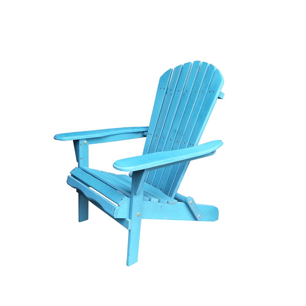 S'DENTE Villaret Blue Folding Wood Adirondack Chair 