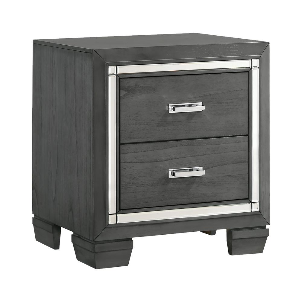 Picket House Furnishings Kenzie 2 Drawer Grey Nightstand Tt100ns The Home Depot