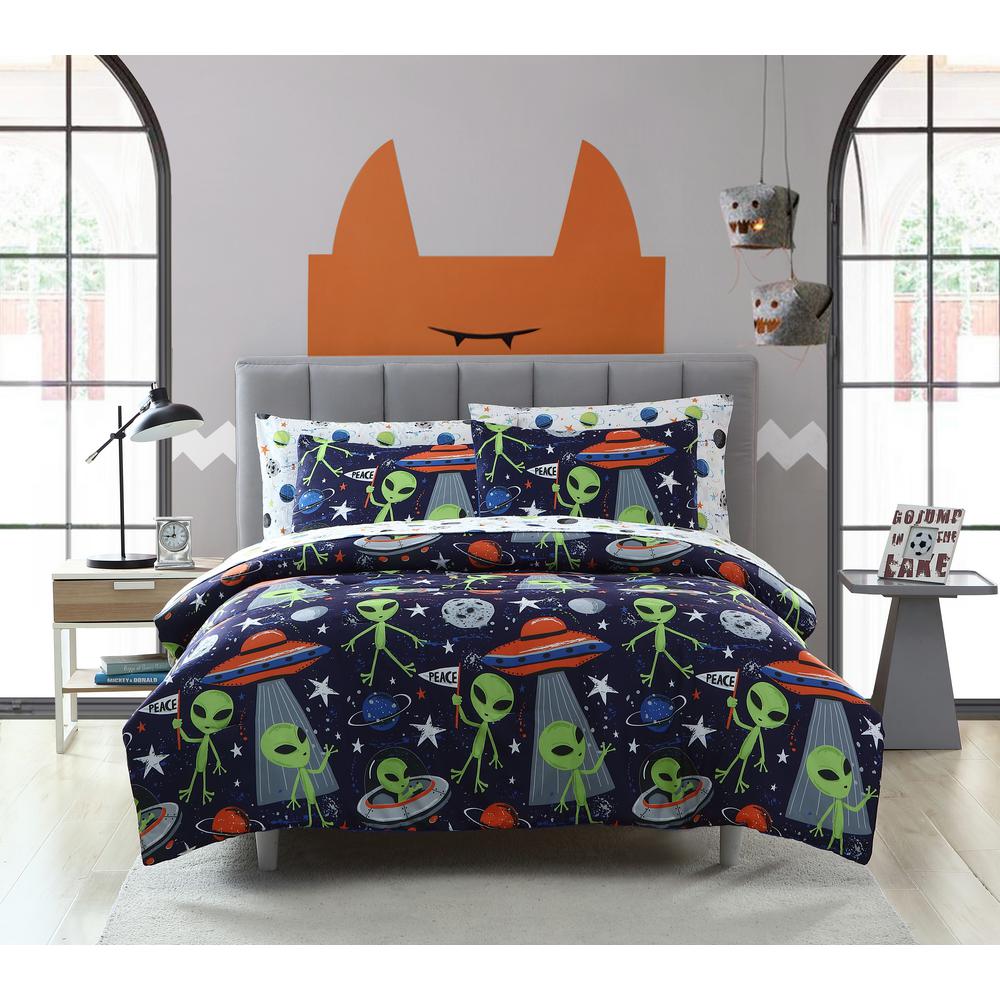 Kute Kids 3 Piece Allan The Peace Alien Full Comforter Set M628603