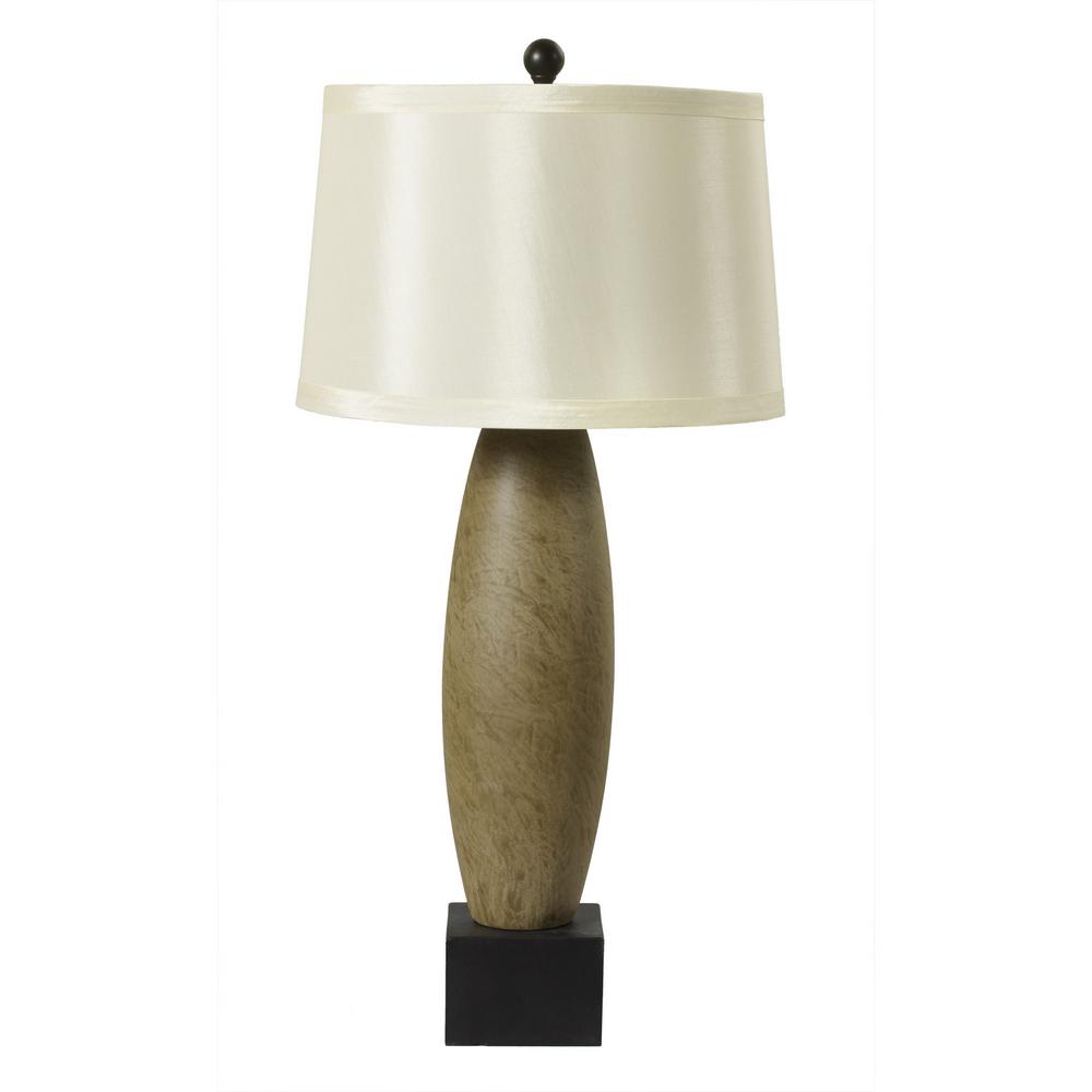 Fangio Lighting 35 In Elongated Oval Bedrock Ceramic Table Lamp With Pedestal Base