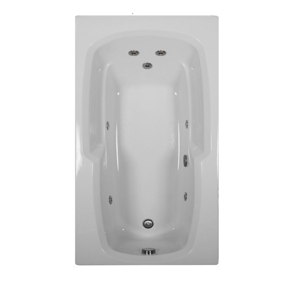 Comfortflo 72 in. Rectangular Dropin Whirlpool Bathtub in BoneW7236