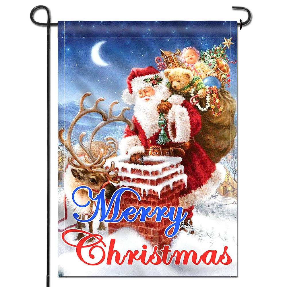 Anley 18 In X 12 5 In Double Sided Premium Merry Christmas Santa