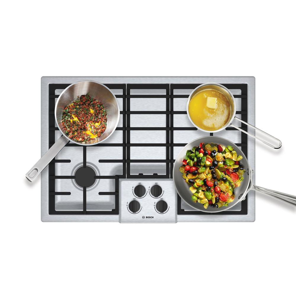 Bosch 500 Series 30 In Gas Cooktop In Stainless Steel With 4