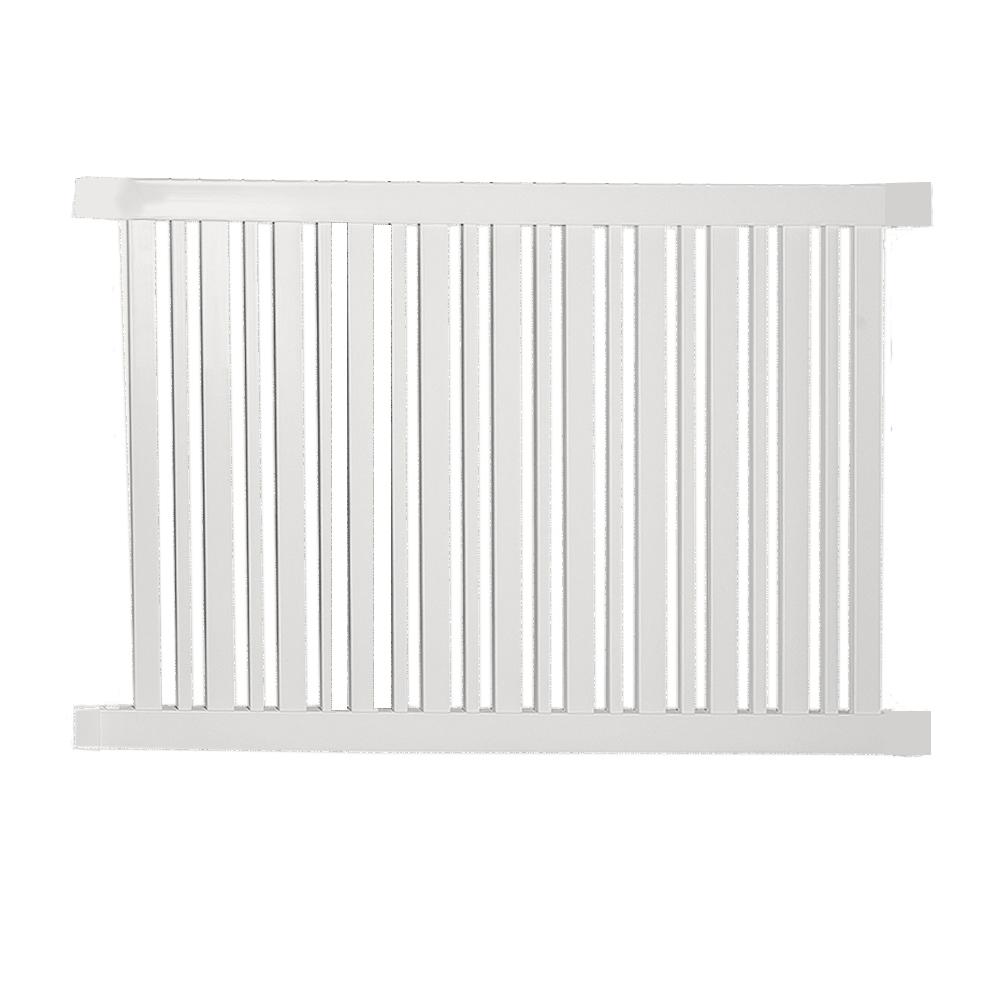 Weatherables Sarasota 4 ft. H x 8 ft. W White Vinyl Pool Fence Panel ...