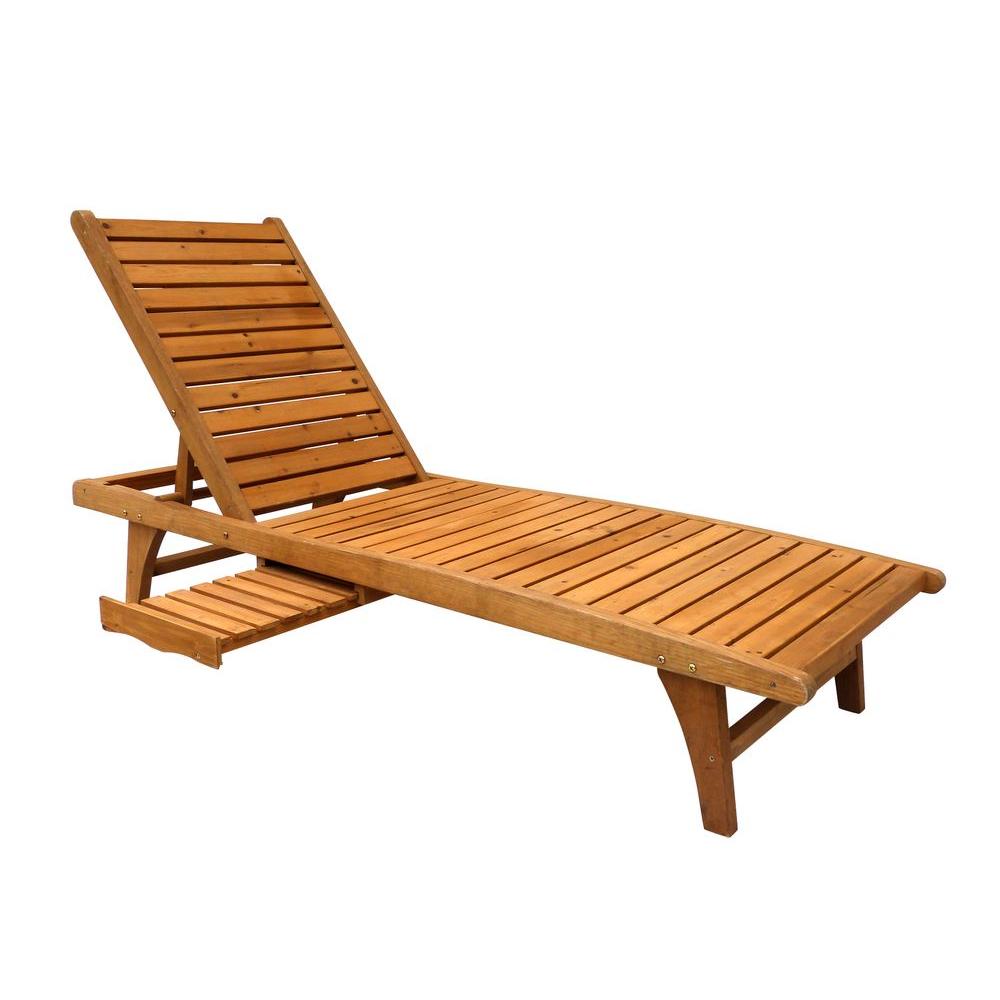 Wood Outdoor Chaise Lounges Patio Chairs The Home Depot