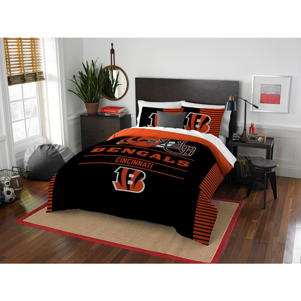 Bengals 3 Piece Draft Multi Full Queen Comforter Set Bengals 3 Piece Draft Multi Full Queen Comforter Set